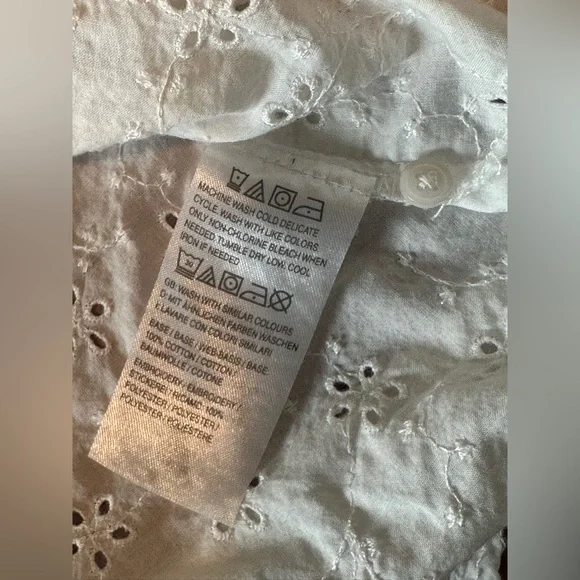 Candice Cameron Bure White Eyelet Button-Up Shirt - Size XS - Picture 13 of 14